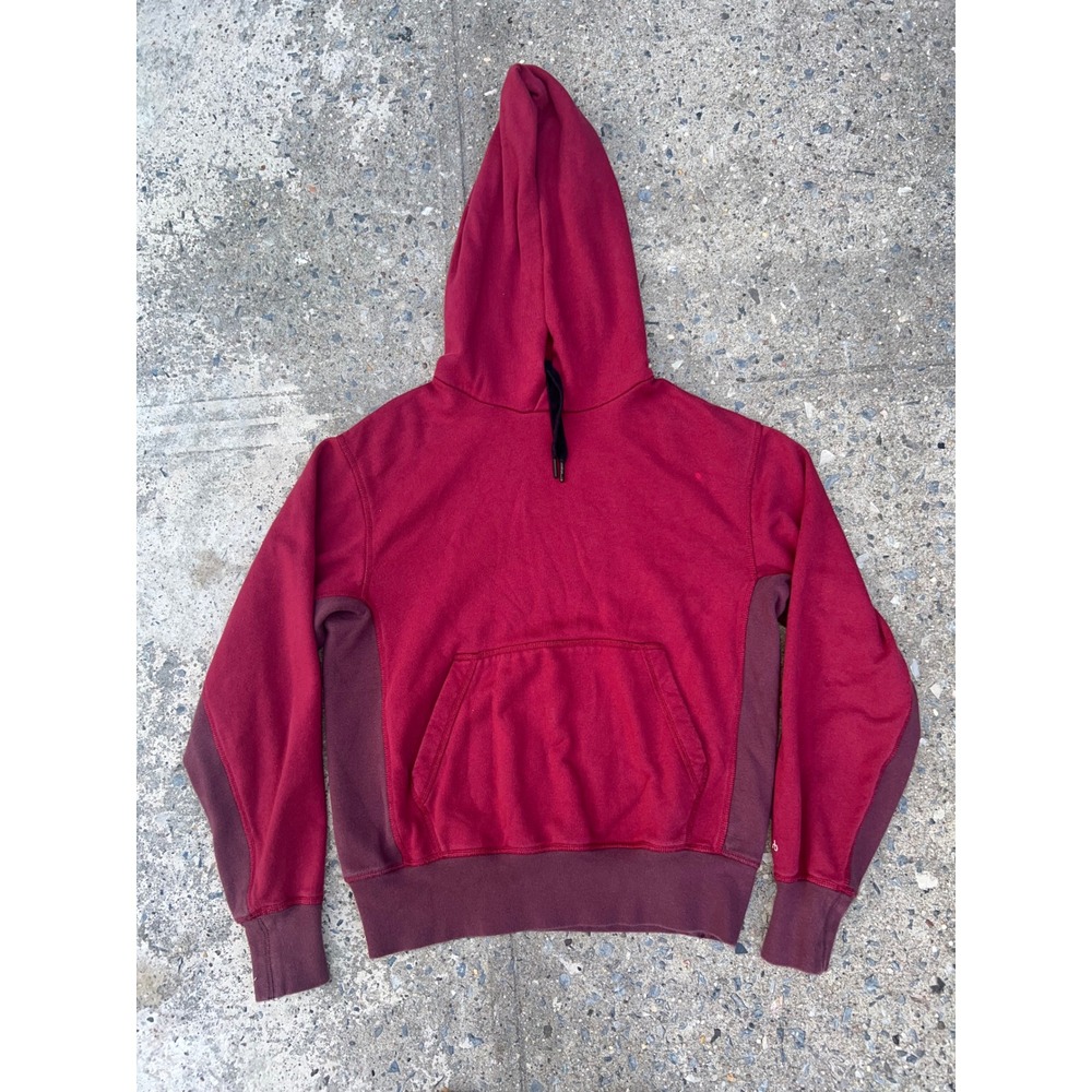 Rag & Bone Mens Burgundy Colorblock Hoodie Sweatshirt XS Maroon Plum rb Logo